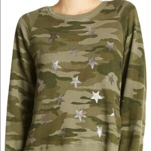 current/elliott camo star open back hoodie